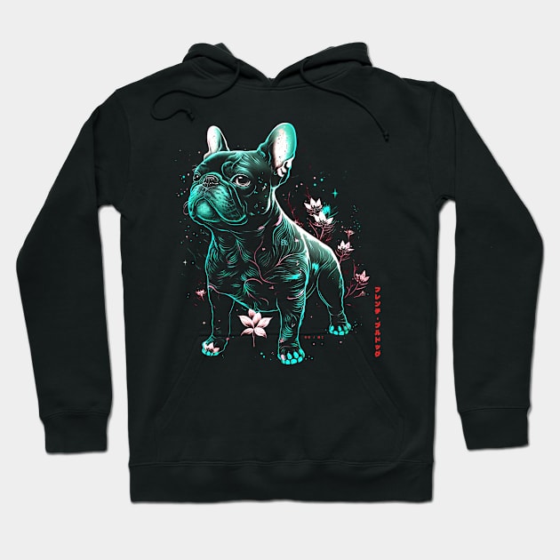 Back Print Beautiful french bulldog Hoodie by bmron